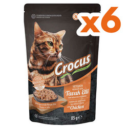 Crocus - Crocus Pouch Tahılsız Tavuklu Jöleli Kedi Yaş Maması 85 Gr x 6 Adet