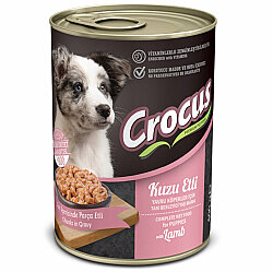 Crocus Puppy Kuzu Etli Sos İçinde Parça Etli Yavru Köpek Konservesi 400 Gr - Crocus