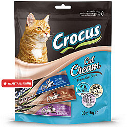 Crocus Somon Karidesli, Yengeçli ve Karidesli Karışık Krema Kedi Ödülü 30x15 Gr - Crocus