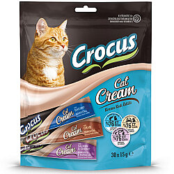 Crocus Somon Karidesli, Yengeçli ve Karidesli Karışık Krema Kedi Ödülü 30x15 Gr - Crocus