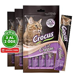 Crocus Somon ve Karides Krema Ek Besin Takviyesi Kedi Ödülü 4x15 Gr - 3 Al 2 Öde - Crocus