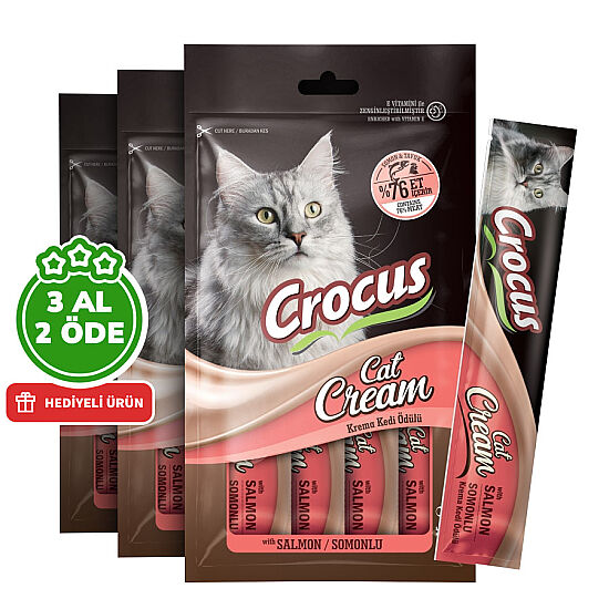 Crocus Somonlu Krema Ek Besin Takviyesi Kedi Ödülü 4x15 Gr - 3 Al 2 Öde - 1