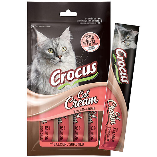 Crocus Somonlu Krema Ek Besin Takviyesi Kedi Ödülü 4x15 Gr - 1