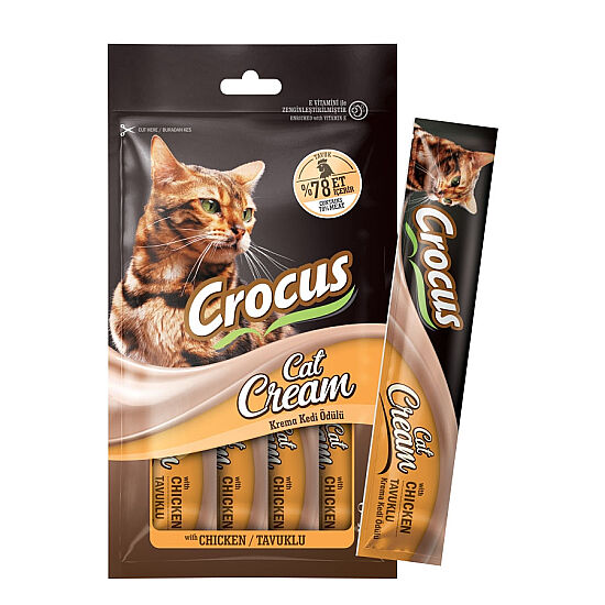 Crocus Tavuklu Krema Ek Besin Takviyesi Kedi Ödülü 4x15 Gr - 1