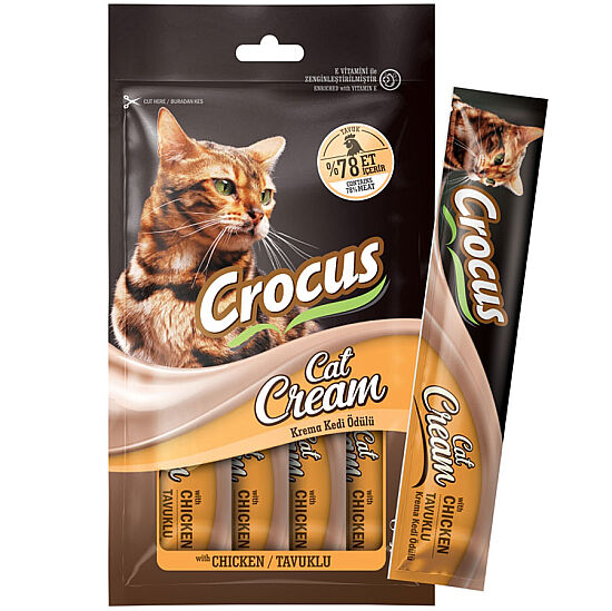 Crocus Tavuklu Krema Ek Besin Takviyesi Kedi Ödülü 4x15 Gr - 1