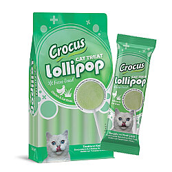 Crocus Tavuklu ve Kedi Çimli Kedi Lolipopu 10 x 1,4 Gr (Toplam 14 Gr) - Crocus