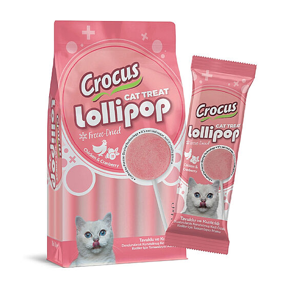 Crocus Tavuklu Ve Kızılcıklı Kedi Lolipopu 10 x 1,4 Gr (Toplam 14 Gr) - 1