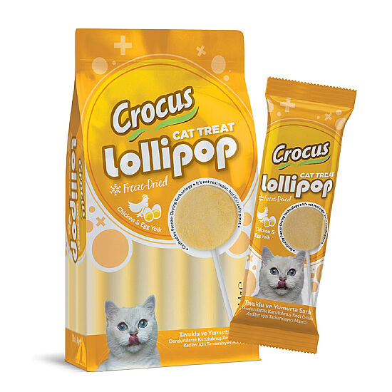 Crocus Tavuklu Ve Yumurta Sarılı Kedi Lolipopu 10 x 1,4 Gr (Toplam 14 Gr) - 1