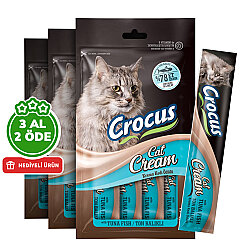 Crocus Ton Balıklı Krema Ek Besin Takviyesi Kedi Ödülü 4x15 Gr - 3 Al 2 Öde - Crocus