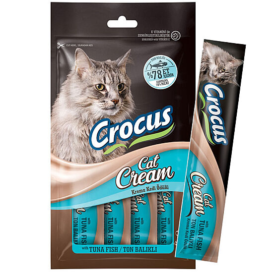 Crocus Ton Balıklı Krema Ek Besin Takviyesi Kedi Ödülü 4x15 Gr - 1