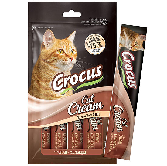 Crocus Yengeçli Krema Ek Besin Takviyesi Kedi Ödülü 4x15 Gr - 1