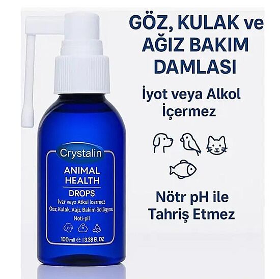 Crystalin Animal Health Drops 100 ML ( Göz, Kulak ve Ağız Bakım Solüsyonu ) - 2