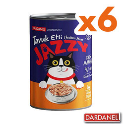 Dardanel - Dardanel Jazzy Tavuklu Tahılsız Kedi Konservesi 400 Gr x 6 Adet