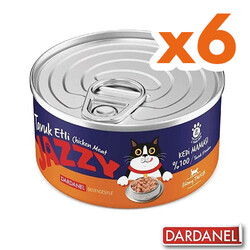 Dardanel - Dardanel Jazzy Tavuklu Tahılsız Kedi Konservesi 95 Gr x 6 Adet