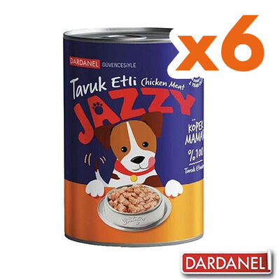 Dardanel Jazzy Tavuklu Tahılsız Köpek Konservesi 400 Gr x 6 Adet