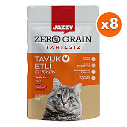 Dardanel Jazzy Pouch Zero Grain Tavuklu Tahılsız Kedi Yaş Maması 80 Gr x 8 Adet - Dardanel