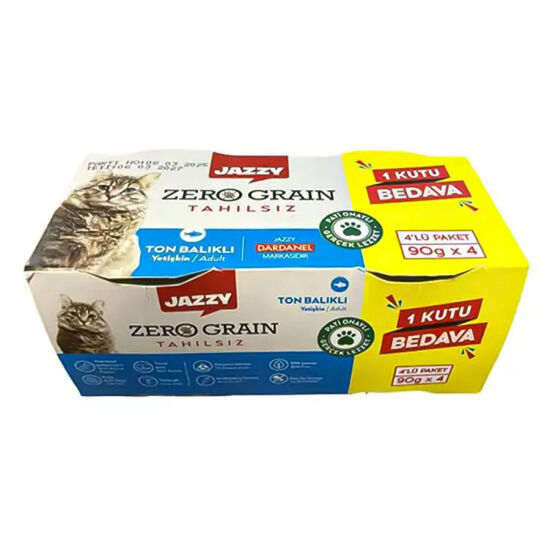 Dardanel Jazzy Zero Grain Ton Balıklı Tahılsız Kedi Konservesi 90 Gr - 4 Al 3 Öde - 1