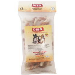 Dibo Beyaz Burgu Çubuk Tavuk Parçalı Köpek Ödülü 12 Cm (20'li Paket) - Dibo