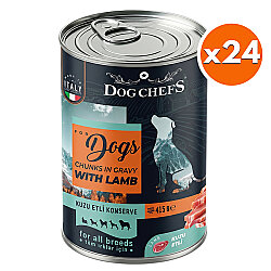 Dog Chefs Kuzu Etli Soslu Köpek Maması 415 Gr x 24 Adet - Dog Chefs