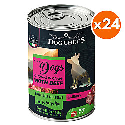 Dog Chefs Sığır Etli Soslu Köpek Maması 415 Gr x 24 Adet - Dog Chefs
