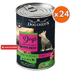 Dog Chefs Sığır Etli Soslu Köpek Maması 415 Gr x 24 Adet - Dog Chefs