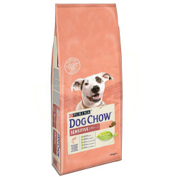 Dog Chow - Dog Chow Somonlu Hassas Yetişkin Köpek Maması 14 Kg + 4 Adet Temizlik Mendili