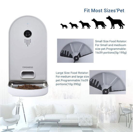 Dogness F01A Akıllı Mama Kabı HD Kameralı, Wi-Fi Bağlantılı (6 Litre) - 4