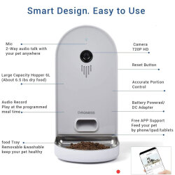 Dogness F01A Akıllı Mama Kabı HD Kameralı, Wi-Fi Bağlantılı (6 Litre) - 6