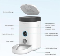 Dogness F10A Akıllı Otomatik Mama Kabı – Kamera Kontrollü (3,6 Litre) - 3