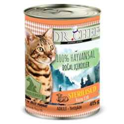 Dr. Chef Sterilised Kuzu Etli Kısırlaştırılmış Tahılsız Kedi Konservesi 415 Gr - Dr.Chef