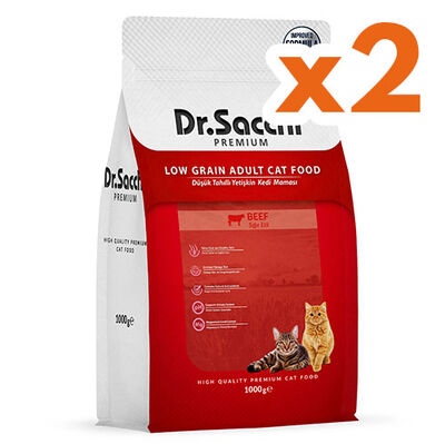 Dr. Sacchi Biftekli Kedi Maması 1 Kg x 2 Adet - 1