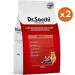 Dr. Sacchi Biftekli Kedi Maması 1 Kg x 2 Adet - Dr.Sacchi