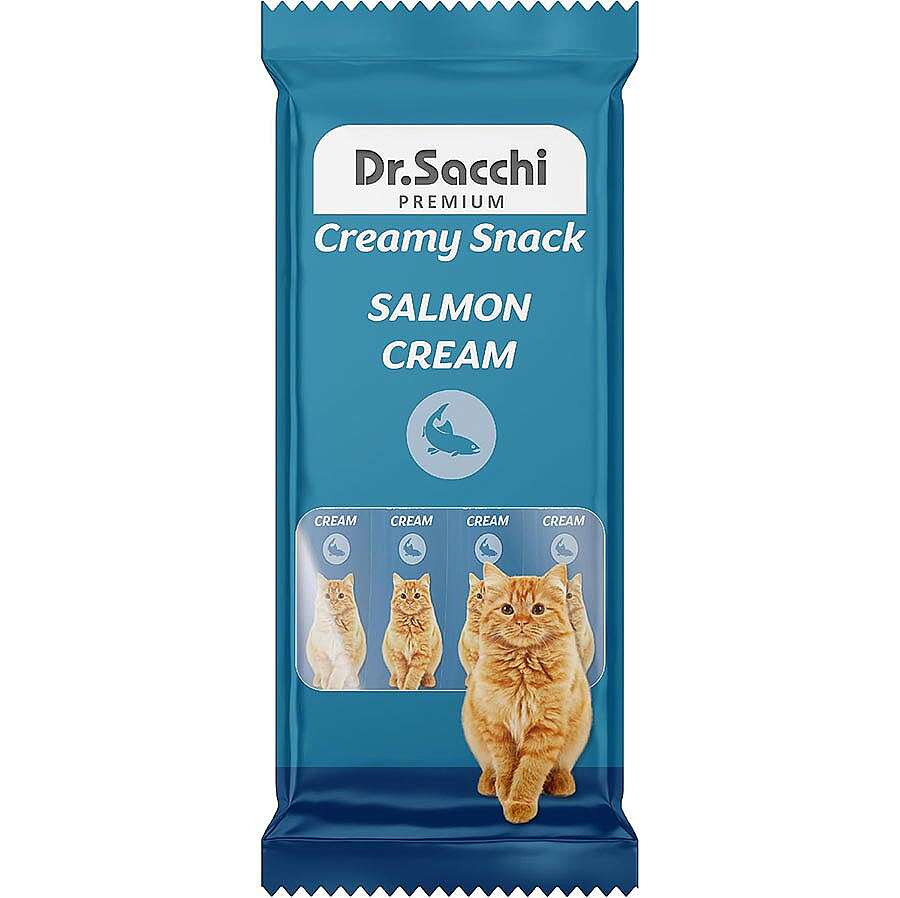 Dr. Sacchi Creamy Snack Salmon Sıvı Kedi Ödülü 14 Gr - 4 lü Paket