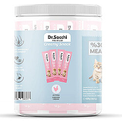 Dr. Sacchi Kitten Creamy Snack Tavuk Etli Sıvı Yavru Kedi Ödülü 14 Gr - 30'Lu Paket - Dr.Sacchi