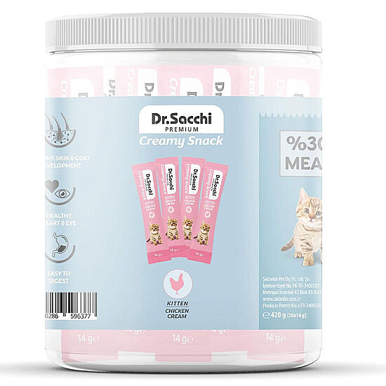 Dr. Sacchi Kitten Creamy Snack Tavuk Etli Sıvı Yavru Kedi Ödülü 14 Gr - 30'Lu Paket - 2