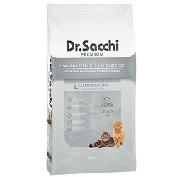 Dr.Sacchi - Dr. Sacchi Düşük Tahıllı Somon ve Ton Kısırlaştırılmış Kedi Maması 10 Kg
