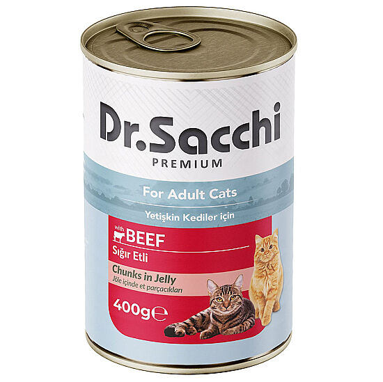Dr. Sacchi Jöle Et Parçalı Biftek Etli Kedi Konservesi 400 Gr - 1