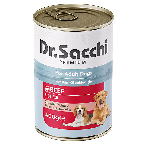 Dr. Sacchi Jöle Et Parçalı Biftek Etli Köpek Konservesi 400 Gr x 12 Adet - 3