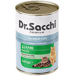 Dr. Sacchi Jöle Et Parçalı Kuzu Etli Kedi Konservesi 400 Gr - Dr.Sacchi