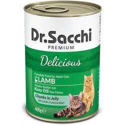 Dr.Sacchi - Dr. Sacchi Jöle Et Parçalı Kuzu Etli Kedi Konservesi 400 Gr