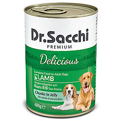 Dr. Sacchi Jöle Et Parçalı Kuzu Etli Köpek Konservesi 400 Gr x 12 Adet - 2