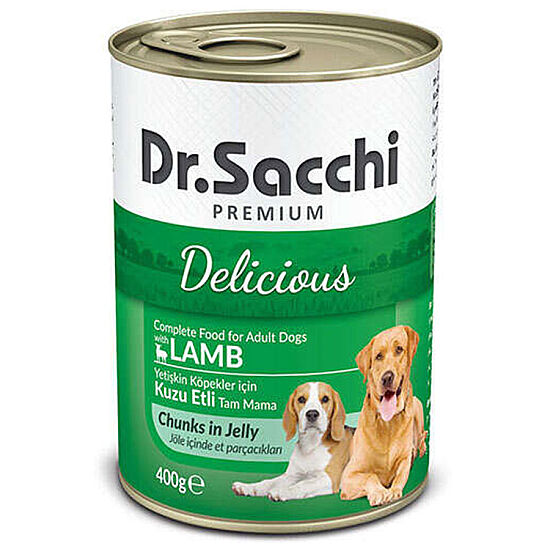 Dr. Sacchi Jöle Et Parçalı Kuzu Etli Köpek Konservesi 400 Gr x 12 Adet - 2