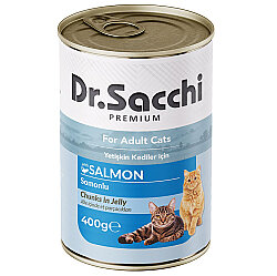 Dr. Sacchi Jöle Et Parçalı Somon Balıklı Kedi Konservesi 400 Gr - Dr.Sacchi