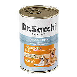 Dr. Sacchi Jöle Et Parçalı Tavuk Etli Köpek Konservesi 400 Gr - Dr.Sacchi