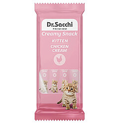 Dr. Sacchi Kitten Creamy Snack Tavuk Etli Sıvı Yavru Kedi Ödülü 14 Gr - 4 lü Paket - Dr.Sacchi