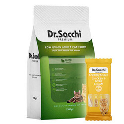 Dr.Sacchi - Dr. Sacchi Kuzu Etli Kedi Maması 1,5 Kg + Dr Sacchi 4 lü Creamy Ödül