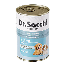 Dr. Sacchi Puppy Jöle Et Parçalı Kuzu Etli Yavru Köpek Konservesi 400 Gr - Dr.Sacchi