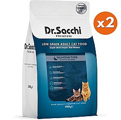 Dr. Sacchi Sensitive Somon ve Ton Balıklı Kedi Maması 1 Kg x 2 Adet - Dr.Sacchi