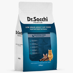 Dr.Sacchi - Dr. Sacchi Sensitive Somon ve Ton Balıklı Kedi Maması 1,5 Kg