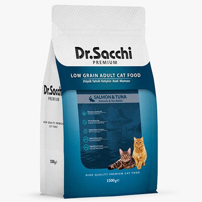 Dr. Sacchi Sensitive Somon ve Ton Balıklı Kedi Maması 1,5 Kg